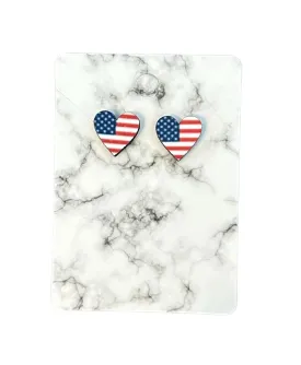 American Flag Stud Earrings - Red White and Blue 4th of July Patriotic Jewelry