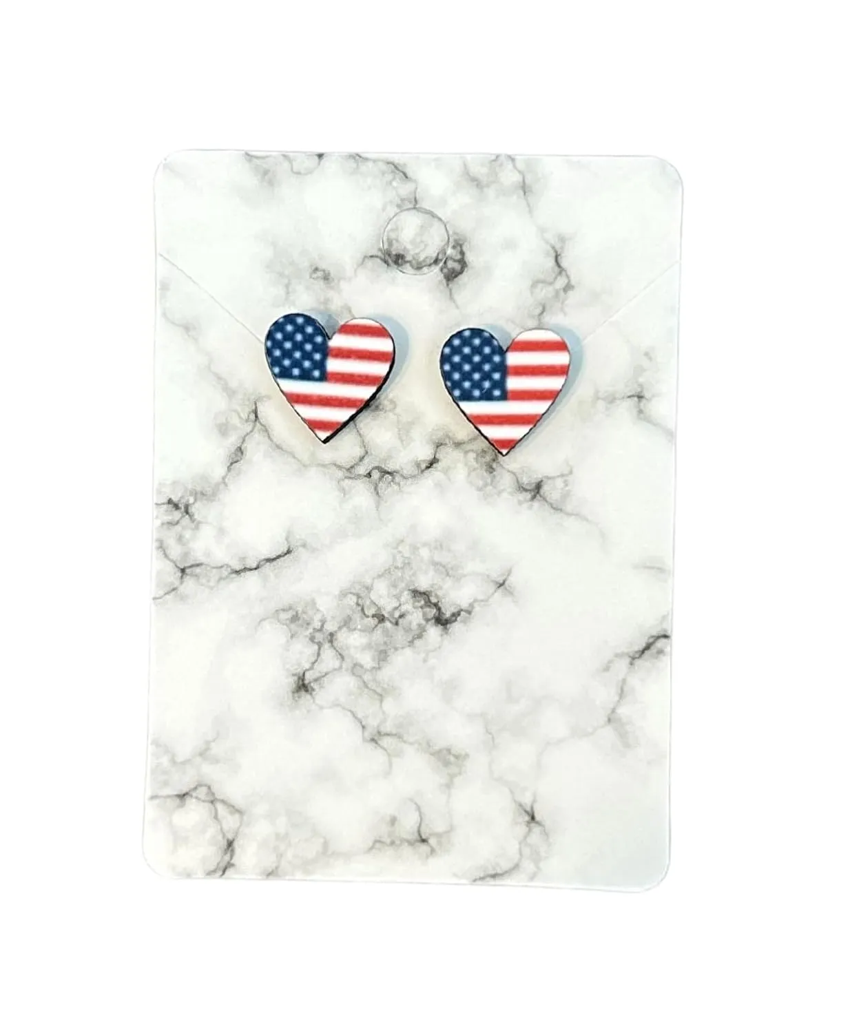 American Flag Stud Earrings - Red White and Blue 4th of July Patriotic Jewelry