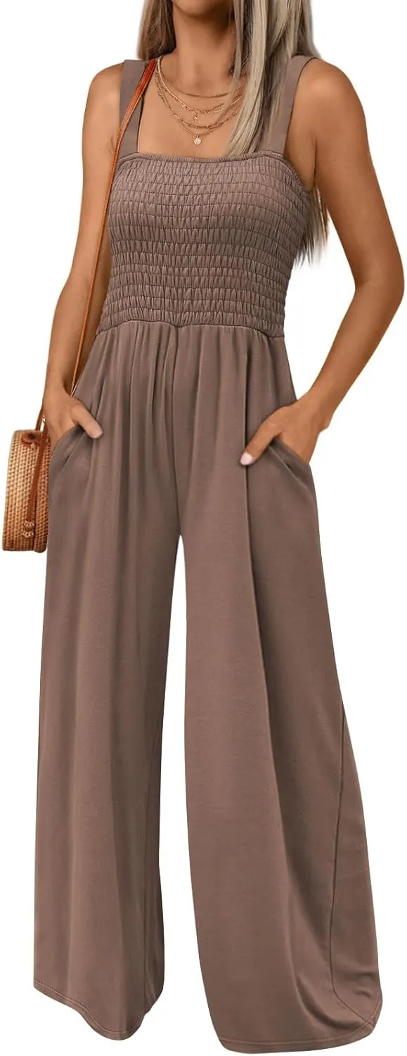 AUTOMET Womens Jumpsuits Casual Jumpers Summer Rompers Sleeveless Loose High Waist Wide Leg Overalls with Pockets 2025