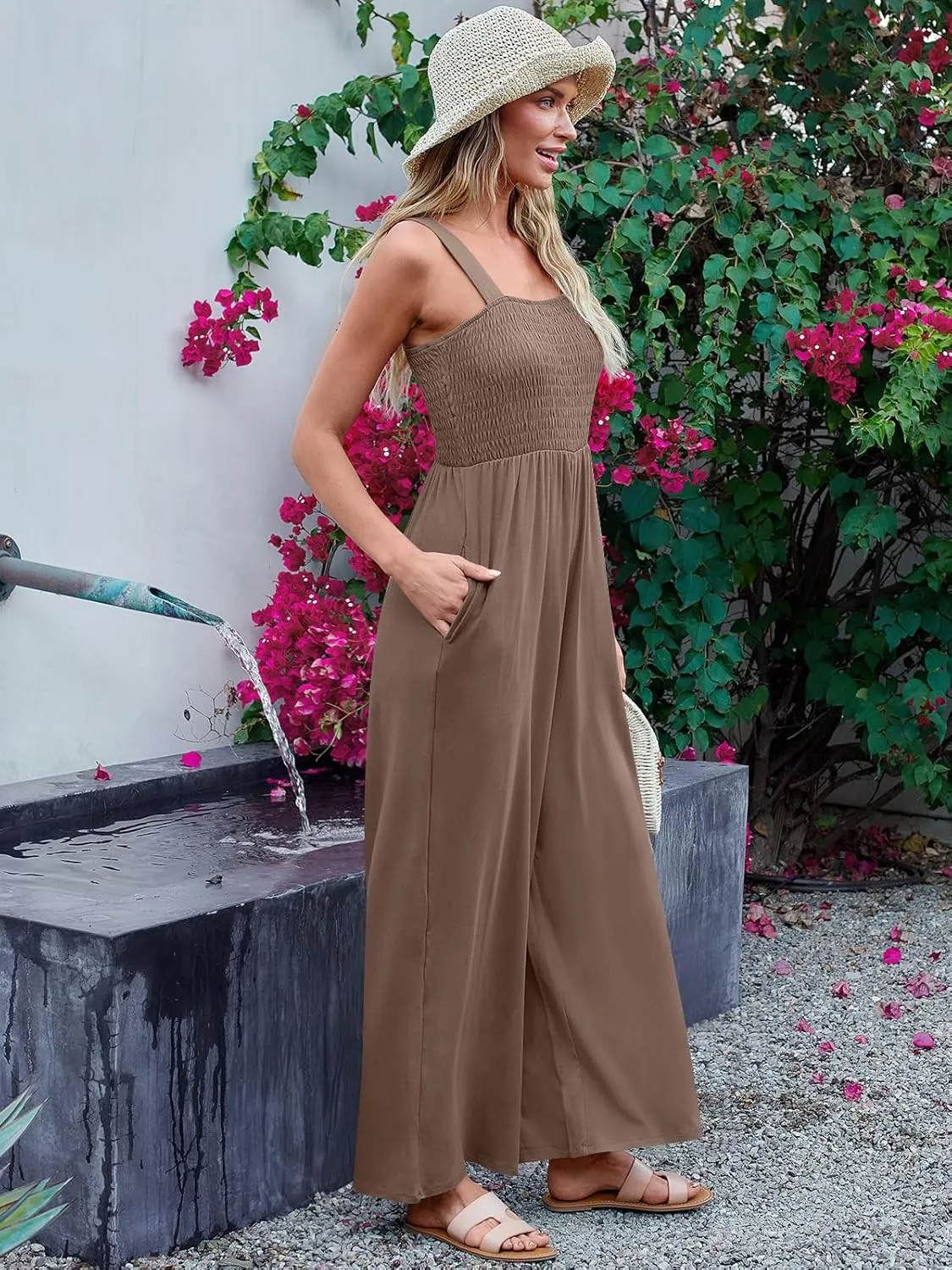 AUTOMET Womens Jumpsuits Casual Jumpers Summer Rompers Sleeveless Loose High Waist Wide Leg Overalls with Pockets 2025
