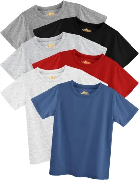 Baby Boy Tshirts 6 Pack, Baby Boy T Shirts with Crew Neck, Soft Plain Cotton Baby T Shirt Multicolor, 2T
