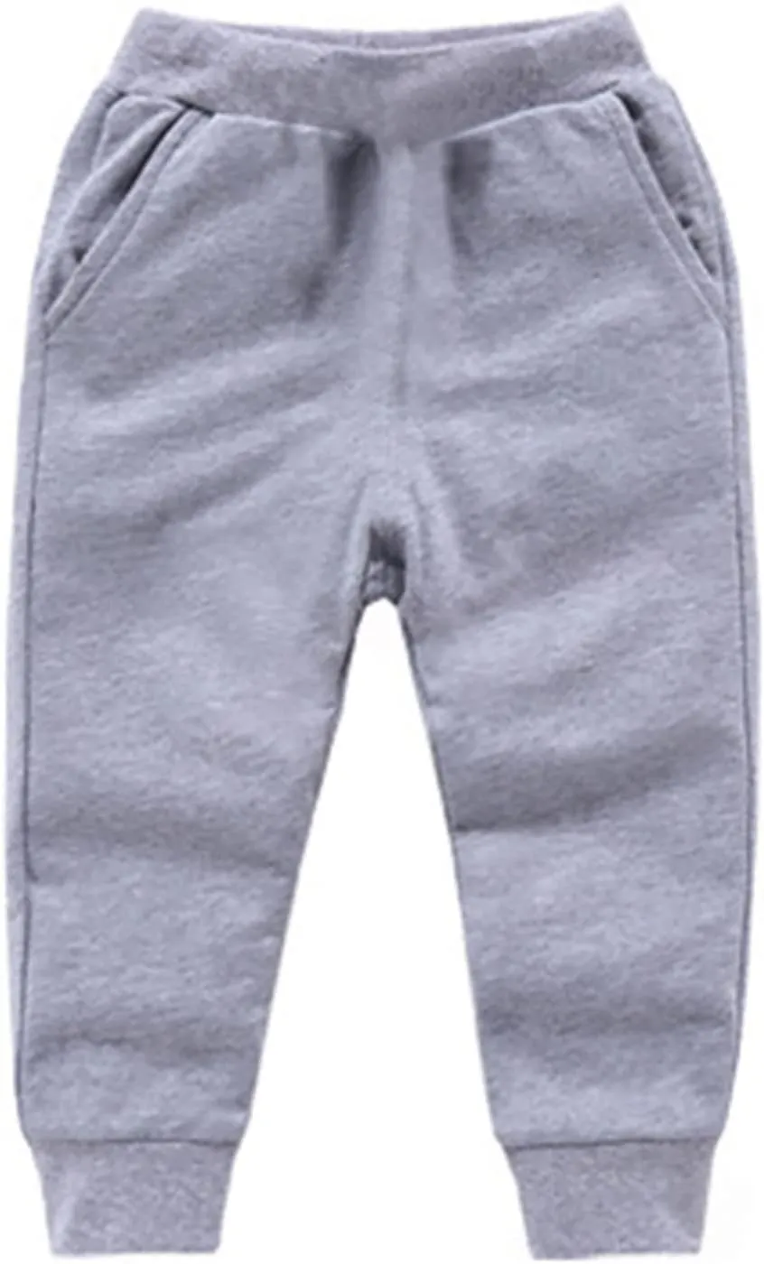 Baby Girls Boy's Pants Toddler Cotton Pull on Jogger Kids Solid Elastic Waist Sweatpants Baggy Sport Pants