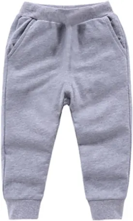 Baby Girls Boy's Pants Toddler Cotton Pull on Jogger Kids Solid Elastic Waist Sweatpants Baggy Sport Pants