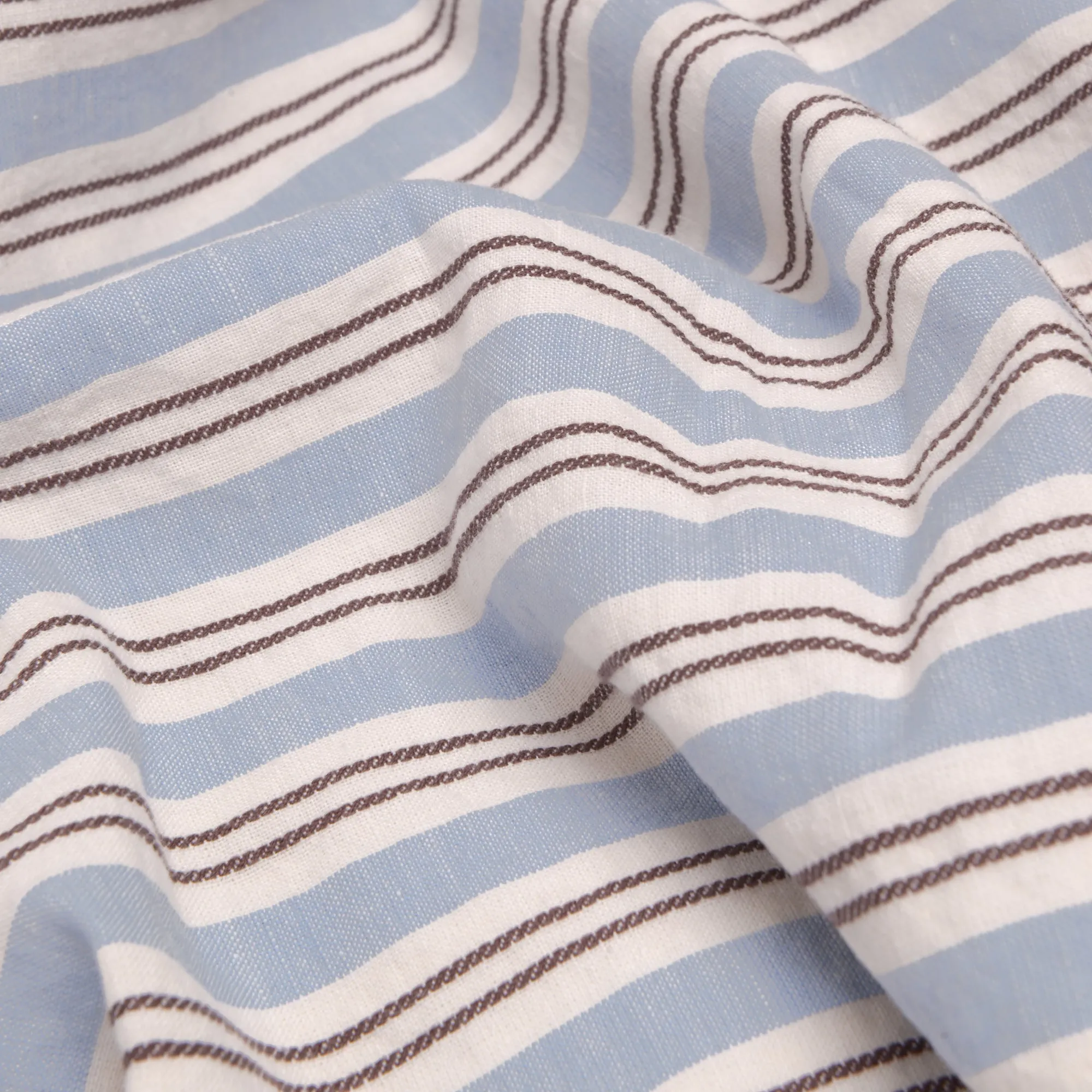 Bluebell Somerley Stripe Linen Blend Flat Sheet