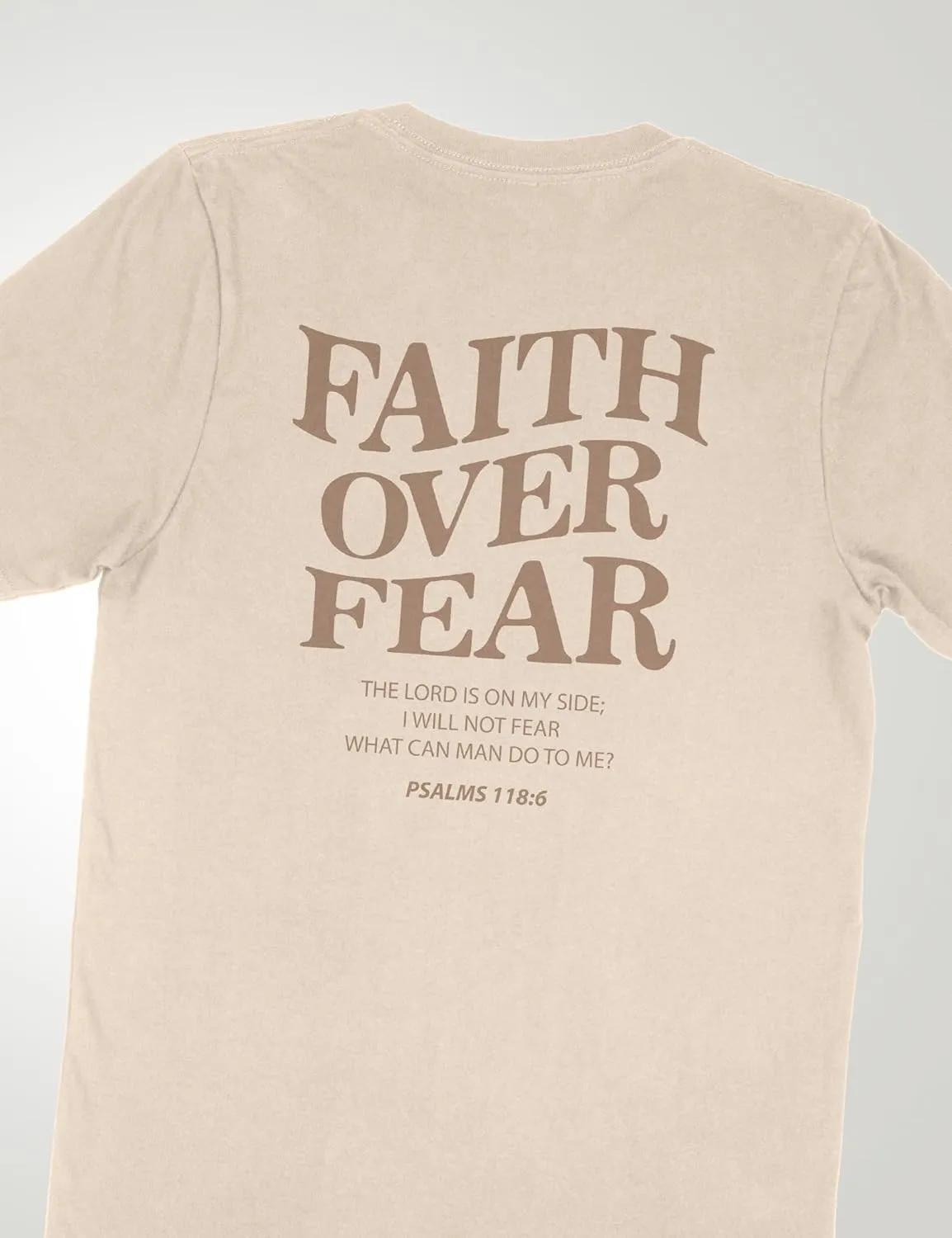 Faith Over Fear Shirt Men - Oversized Christian Religious Shirts - Faith Over Fear Shirts for Women