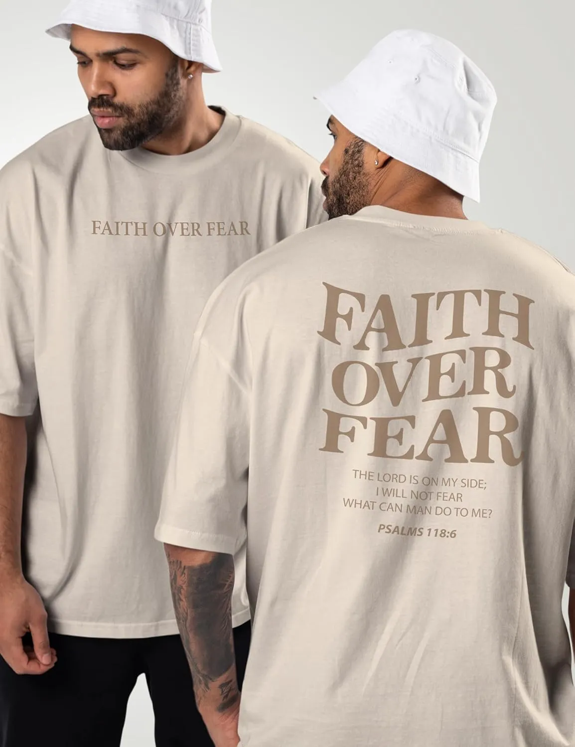 Faith Over Fear Shirt Men - Oversized Christian Religious Shirts - Faith Over Fear Shirts for Women