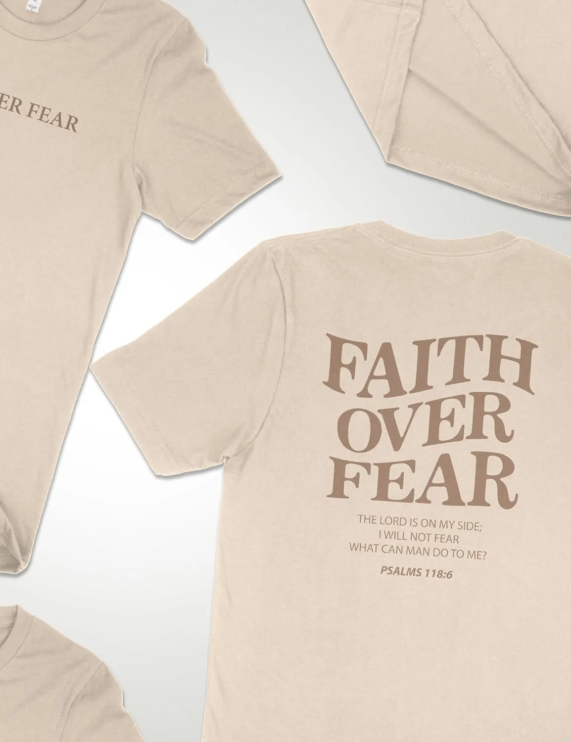 Faith Over Fear Shirt Men - Oversized Christian Religious Shirts - Faith Over Fear Shirts for Women