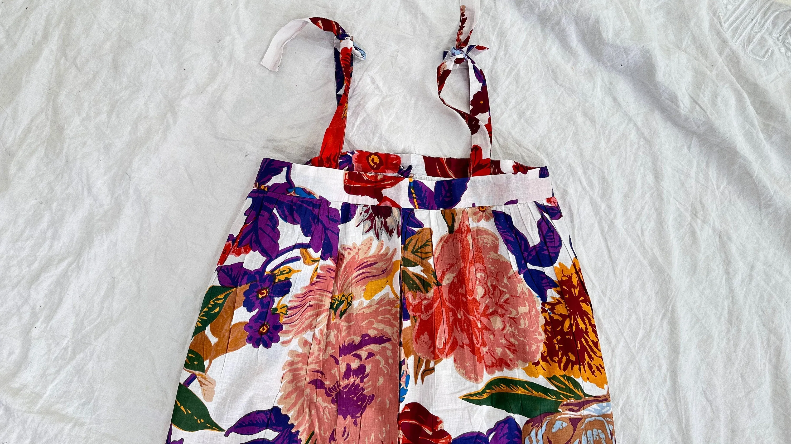 Floral Printed Cotton Overalls. Cotton. One Size