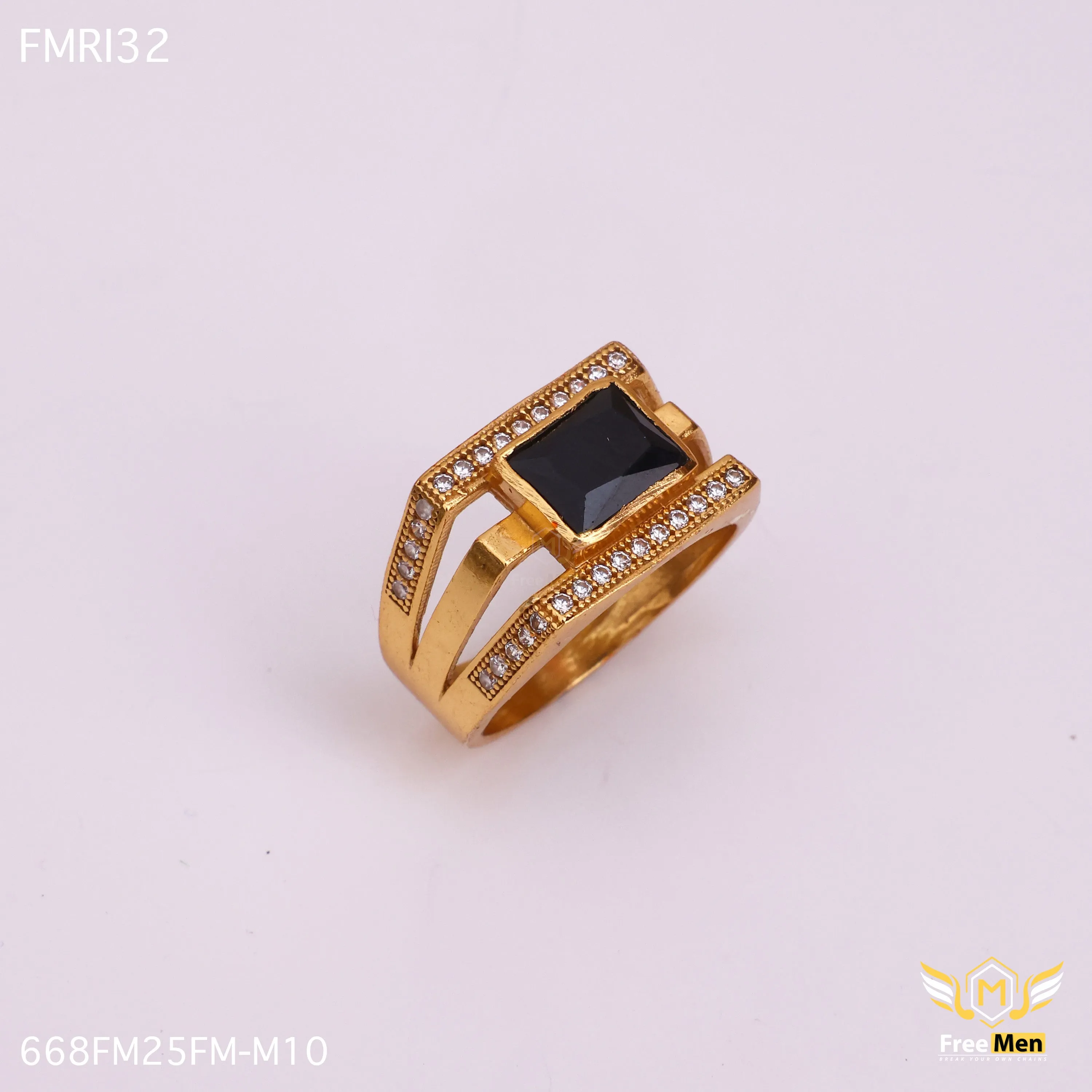 Freemen Girdle Black AD Design Golden Ring - FMRI32
