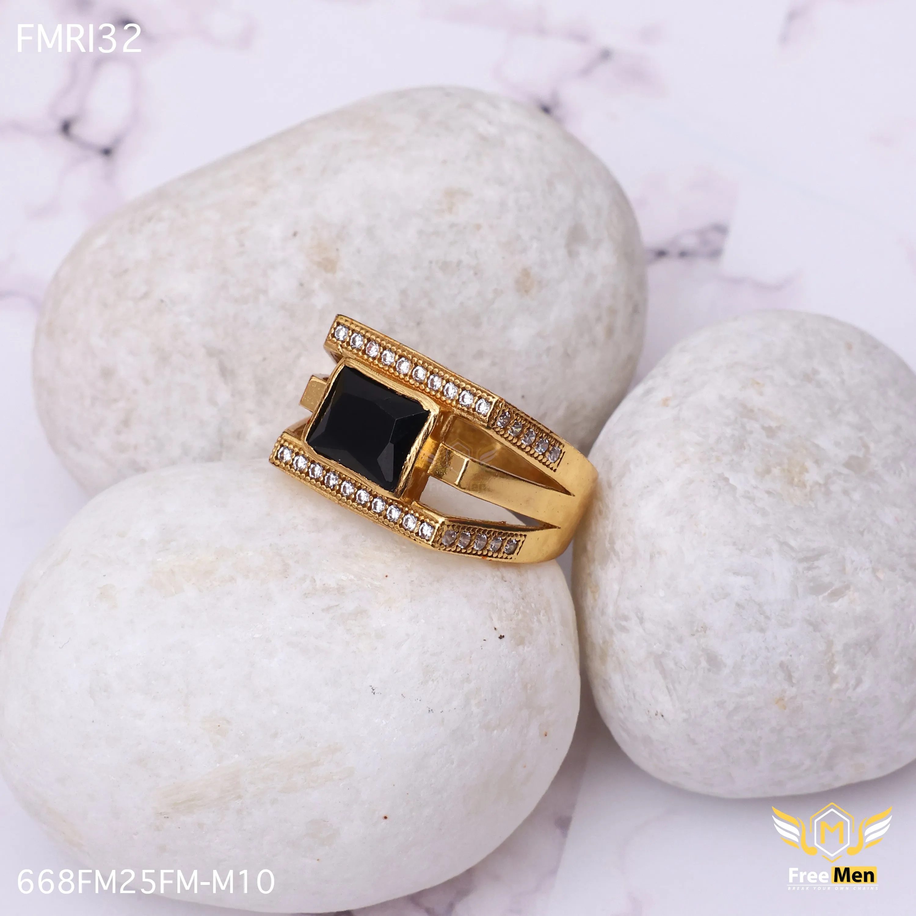 Freemen Girdle Black AD Design Golden Ring - FMRI32