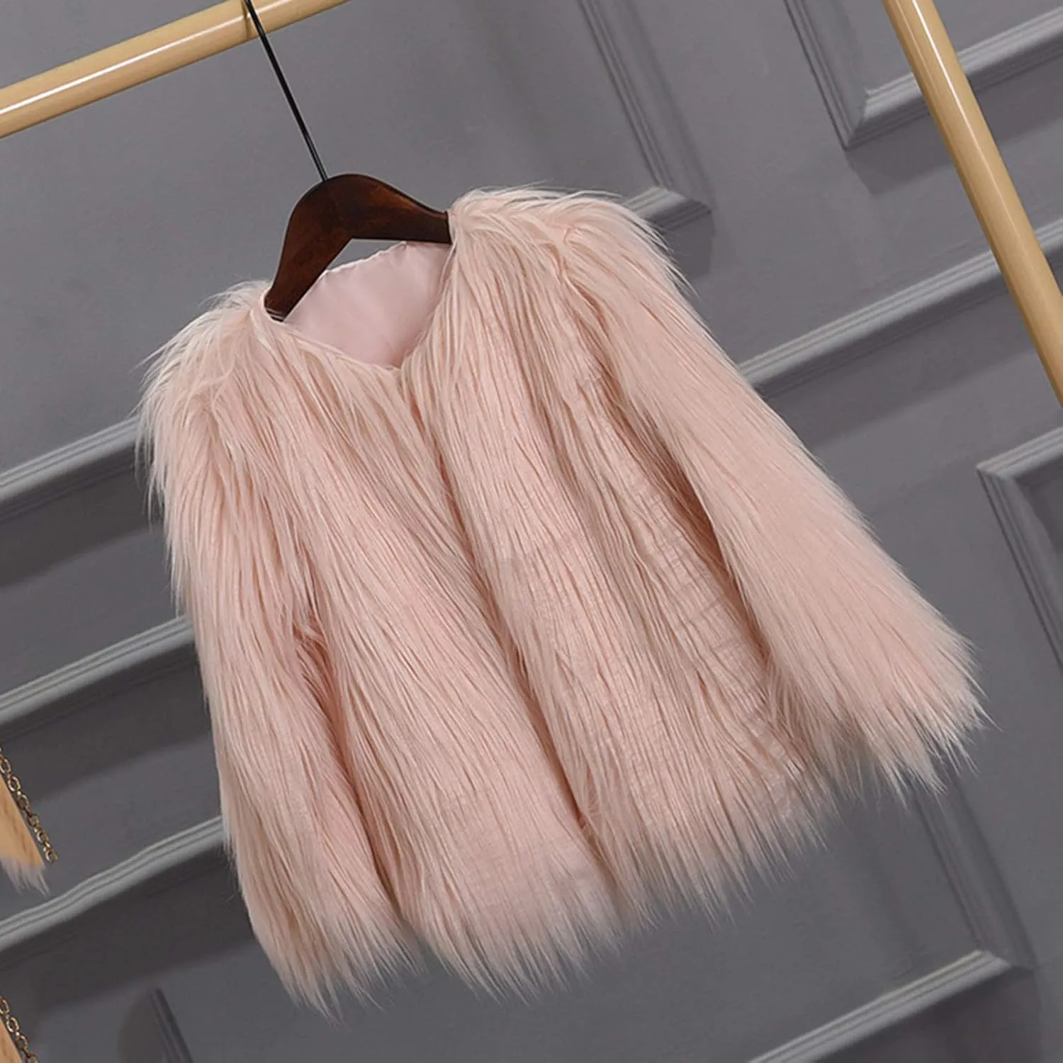 Girls Faux-Fur Jacket Coat Winter Snowday Thick Warm Fashion Cool Clothes 2-10 Years