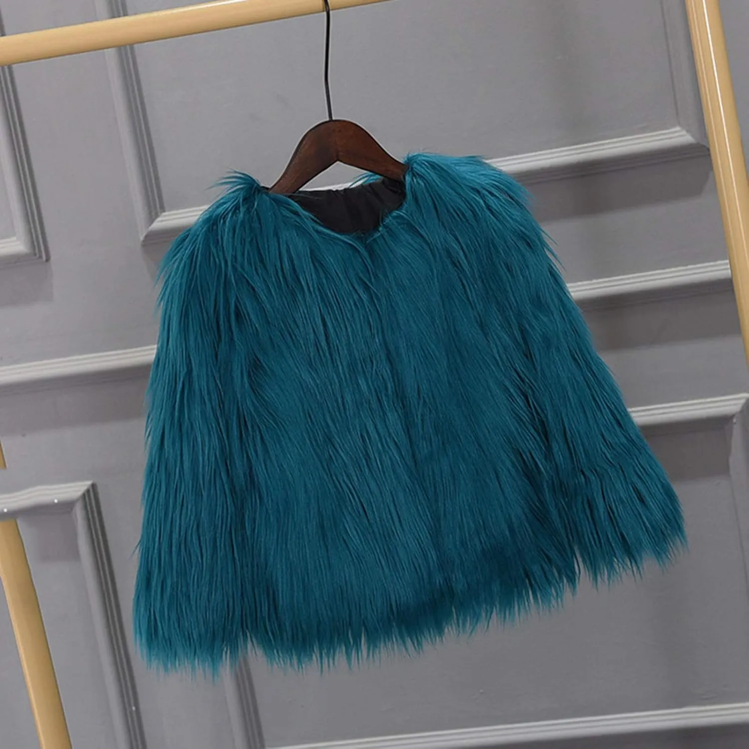 Girls Faux-Fur Jacket Coat Winter Snowday Thick Warm Fashion Cool Clothes 2-10 Years