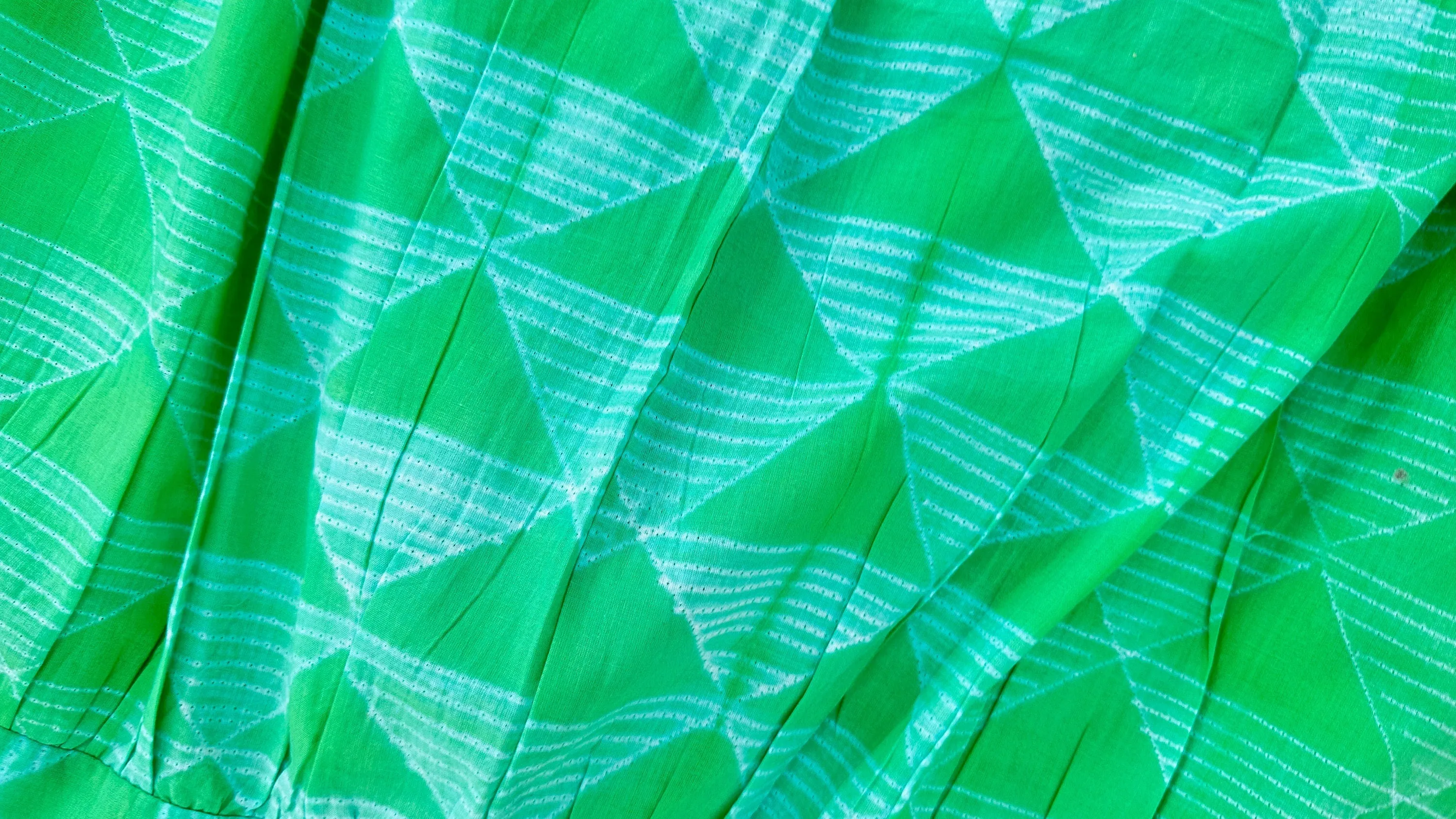 Green Bhandani Overalls. Cotton. Tie Dye. One Size