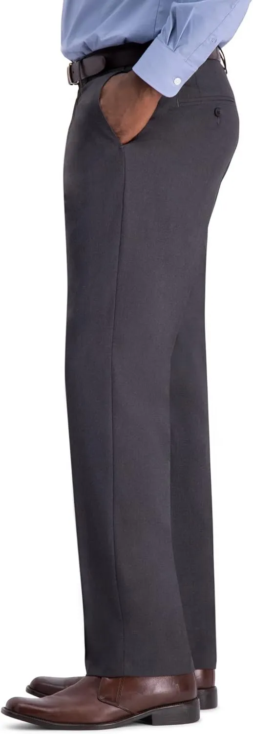 Haggar Men's Classic Fit Flat Front Flex Waistband Stretch Dress Pant