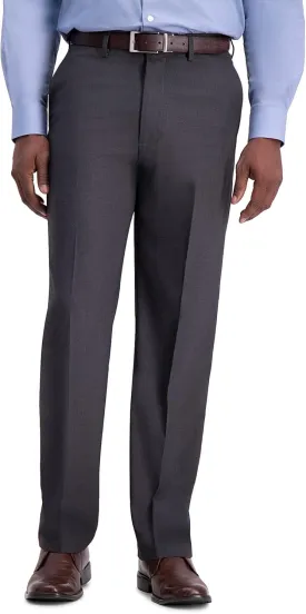 Haggar Men's Classic Fit Flat Front Flex Waistband Stretch Dress Pant