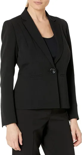 Kasper Women's Petite One Button Blazer-Black