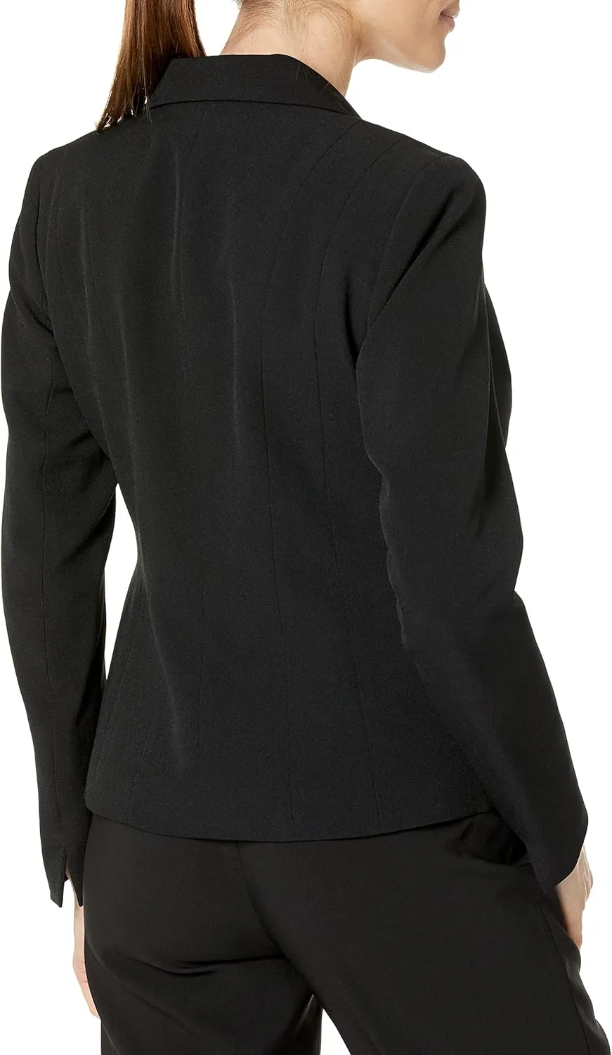 Kasper Women's Petite One Button Blazer-Black