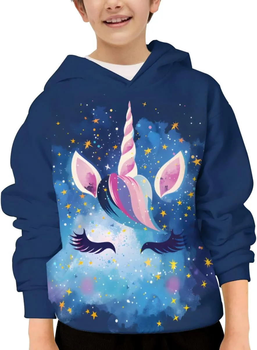 Kids Novelty 3D Printed Sweatshirt Girl Boy Galaxy Pullover Hoodies