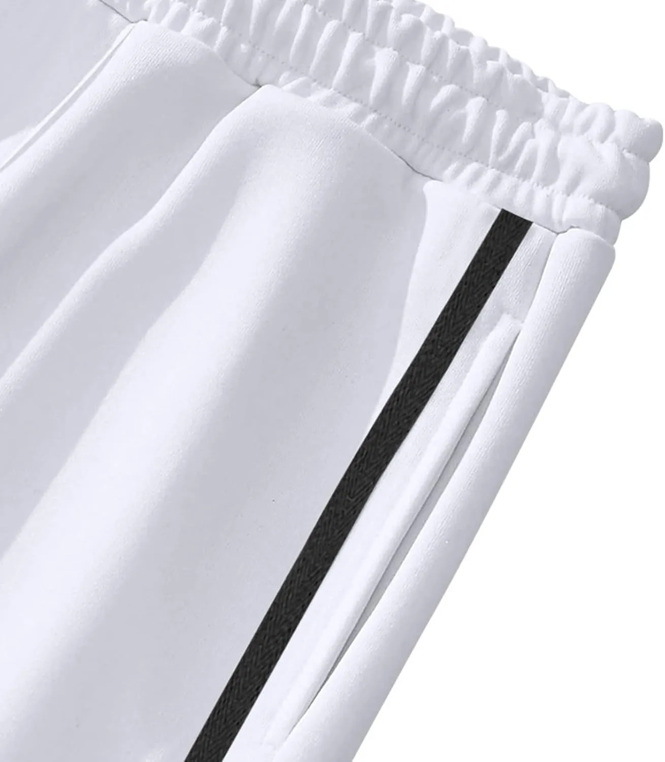 Mens Tear Away Sweatpants Waist Drawstring Elastic Wide Leg Basketball Pants Side Split Snap Baggy Joggers Pants