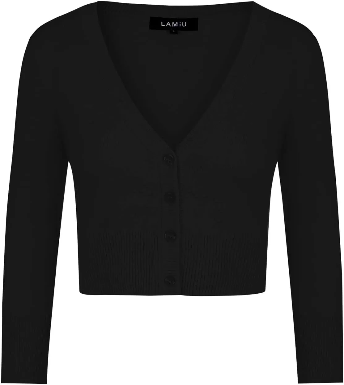 MINTLIMIT Women's Cropped Shrug Bolero 3/4 Sleeve Button Down Cardigan Sweater