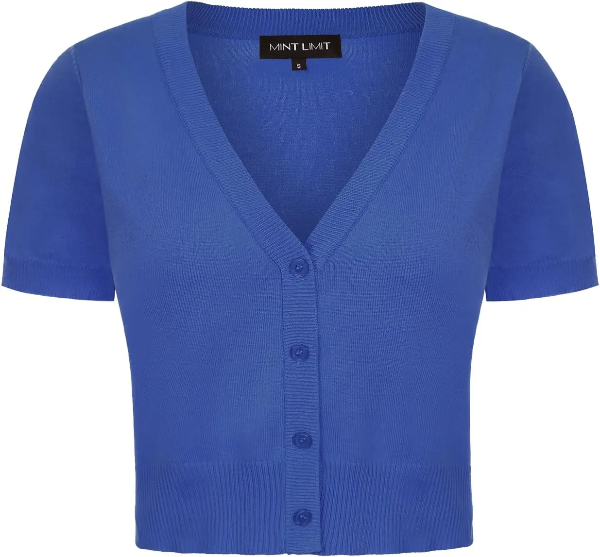 MINTLIMIT Women's Cropped Shrug Bolero 3/4 Sleeve Button Down Cardigan Sweater