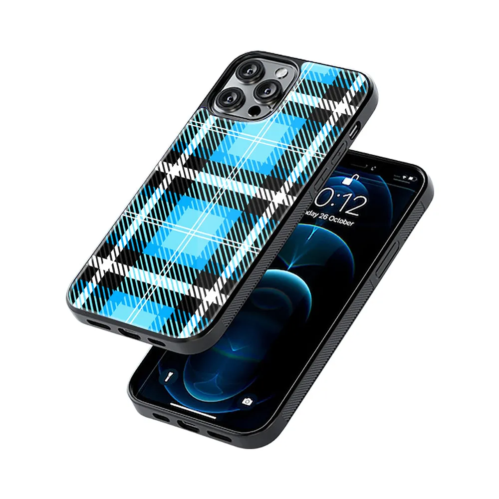 Plaid Blue Phone Cover | Glass Case