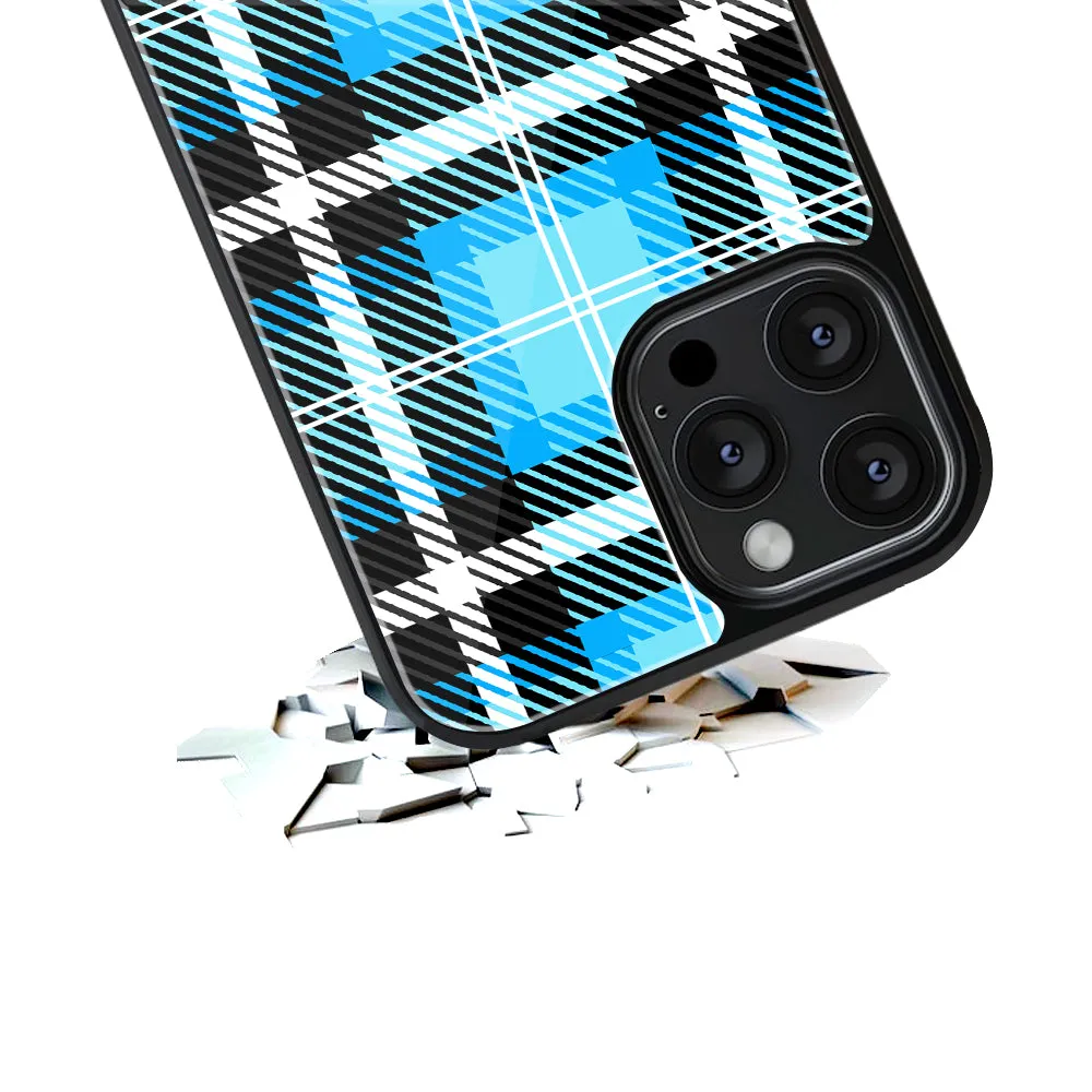 Plaid Blue Phone Cover | Glass Case