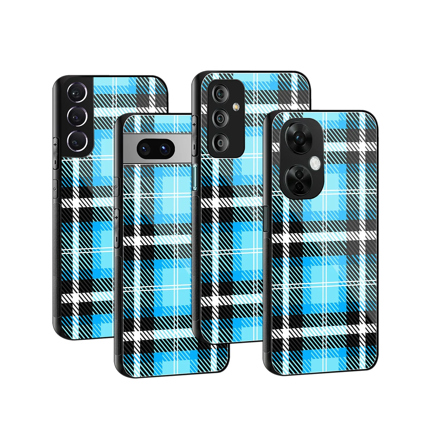 Plaid Blue Phone Cover | Glass Case