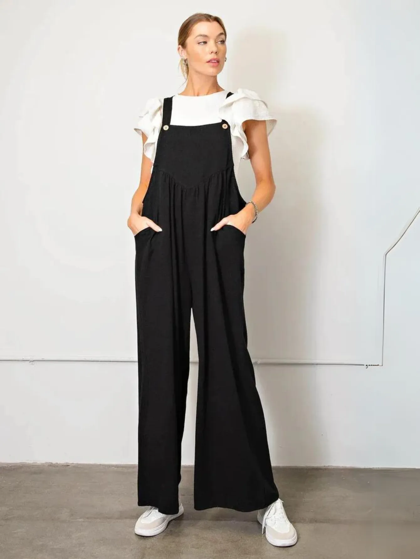 Plus Size Wide Leg Overalls Jumpsuit