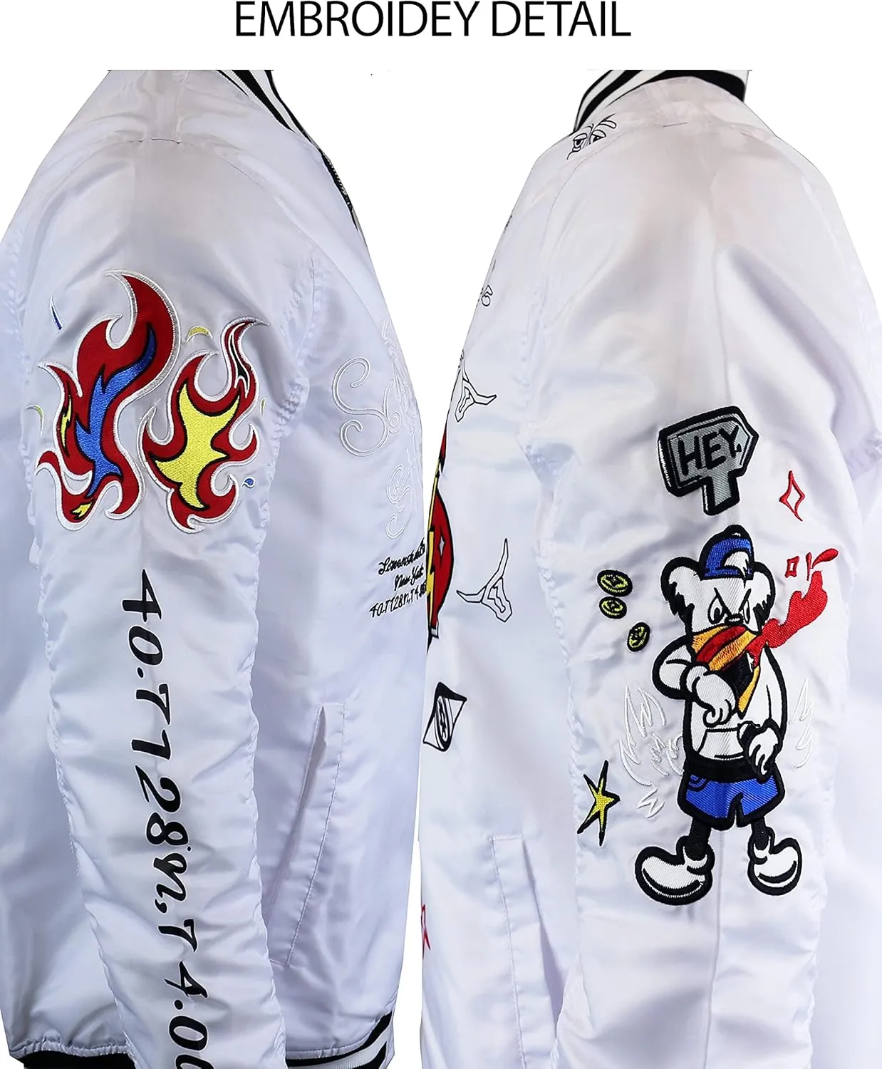 SCREENSHOT Hip-Hop Urban NYC Fashion Bomber Jacket - Modern Outdoor Lightweight Streetwear Graffiti Print Zip Up Top