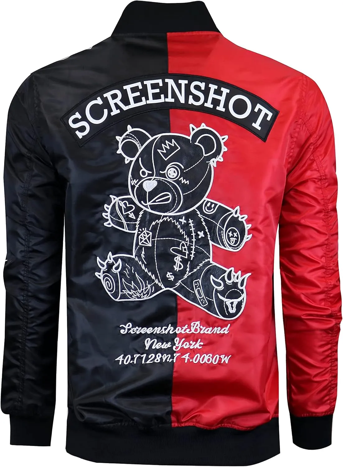 SCREENSHOT Hip-Hop Urban NYC Fashion Bomber Jacket - Modern Outdoor Lightweight Streetwear Graffiti Print Zip Up Top