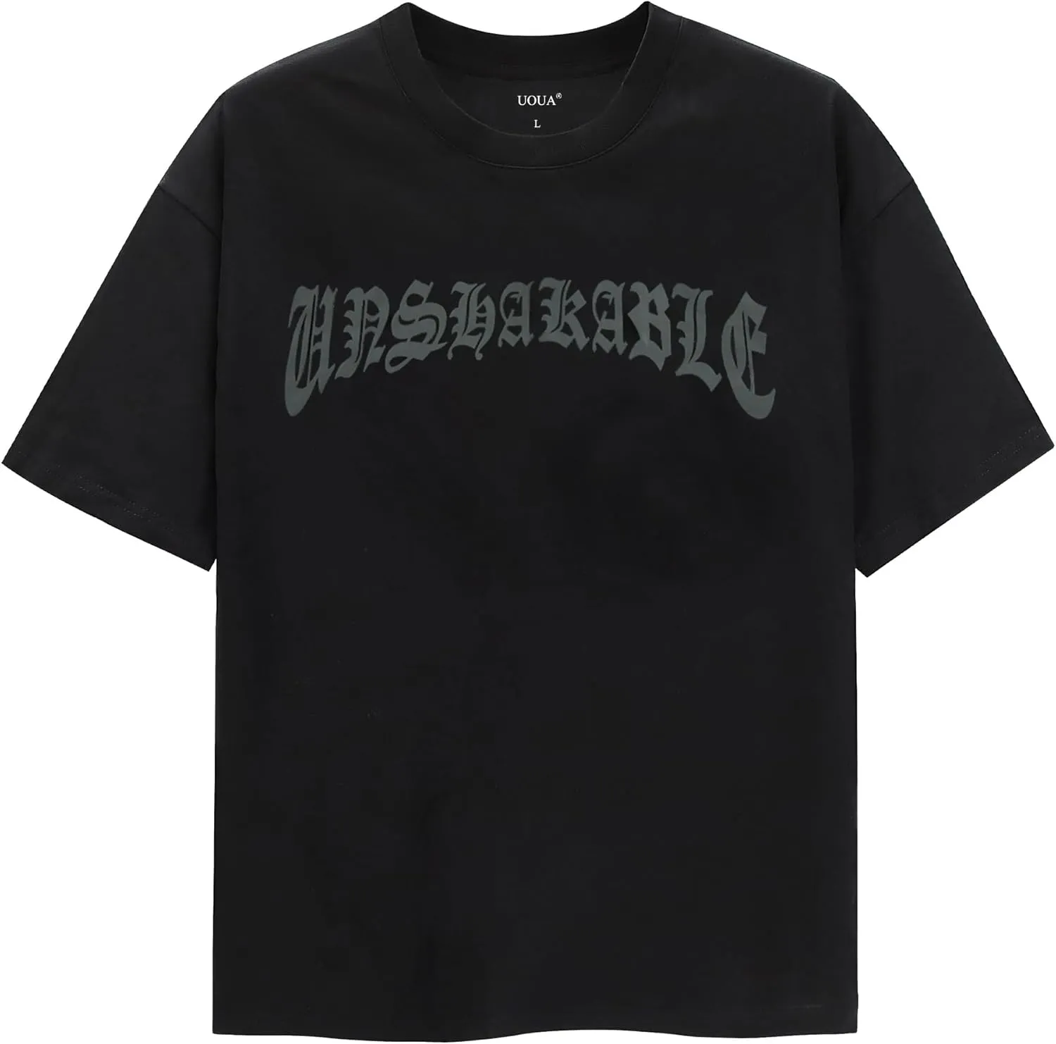 UOUA Women Oversized Graphic T-Shirt Casual Cotton Tees Printed Summer Tops