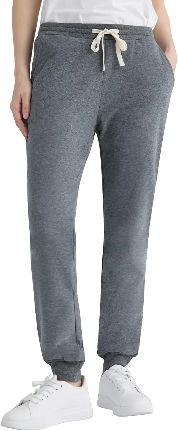 Weintee Women's Petite Joggers Cotton Sweatpants with Pockets