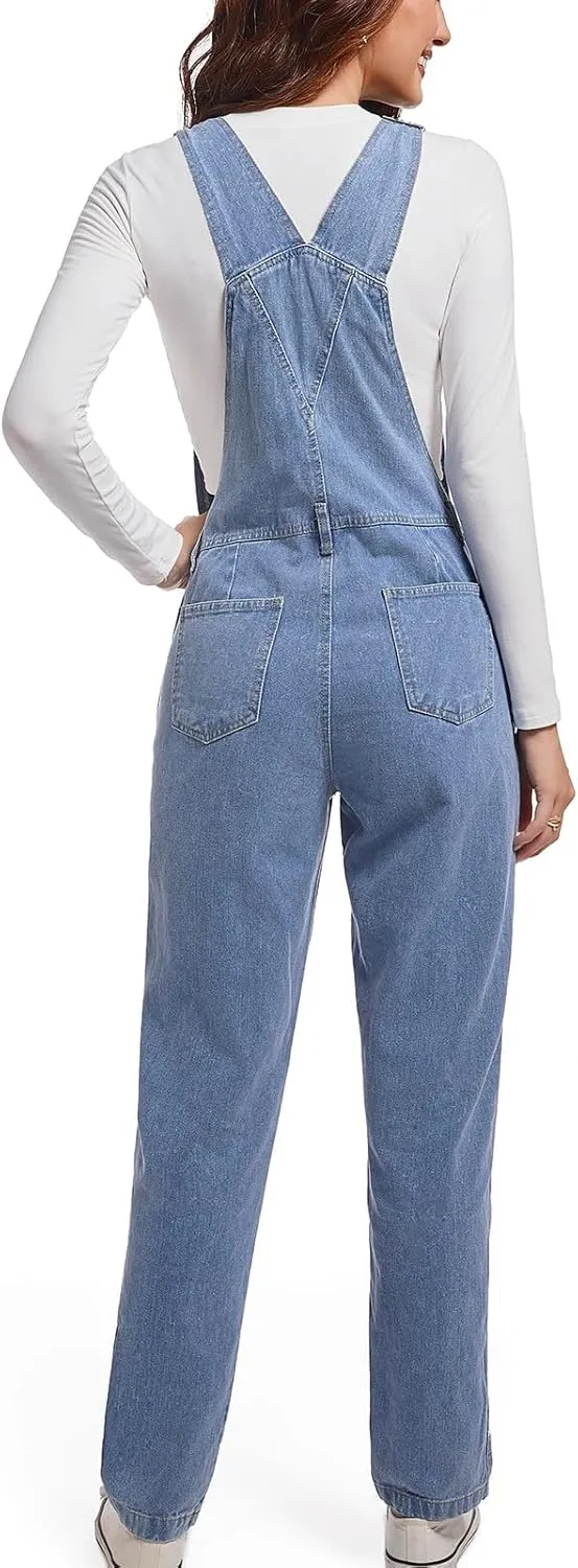 Women Denim Overalls Jean Bib 90s Retro Dungaree Ladies Loose Fit Fashion Cotton Casual Relaxed Jumpsuit