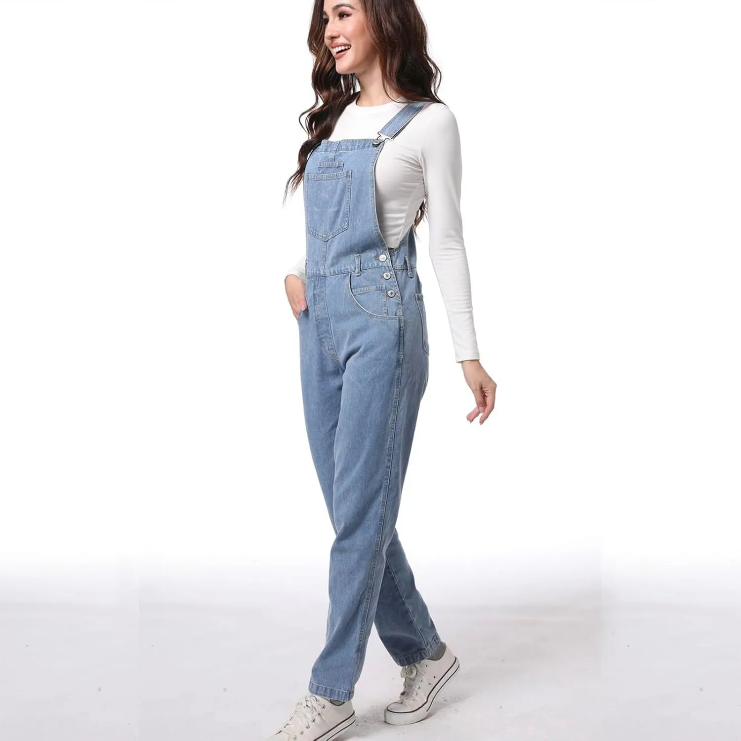Women Denim Overalls Jean Bib 90s Retro Dungaree Ladies Loose Fit Fashion Cotton Casual Relaxed Jumpsuit