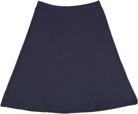 Women's Basic Cotton Fit-and-Flare Skirt Comfy High-Waisted, Knee-Length & Longer Styles Elastic Fit for Work & Office